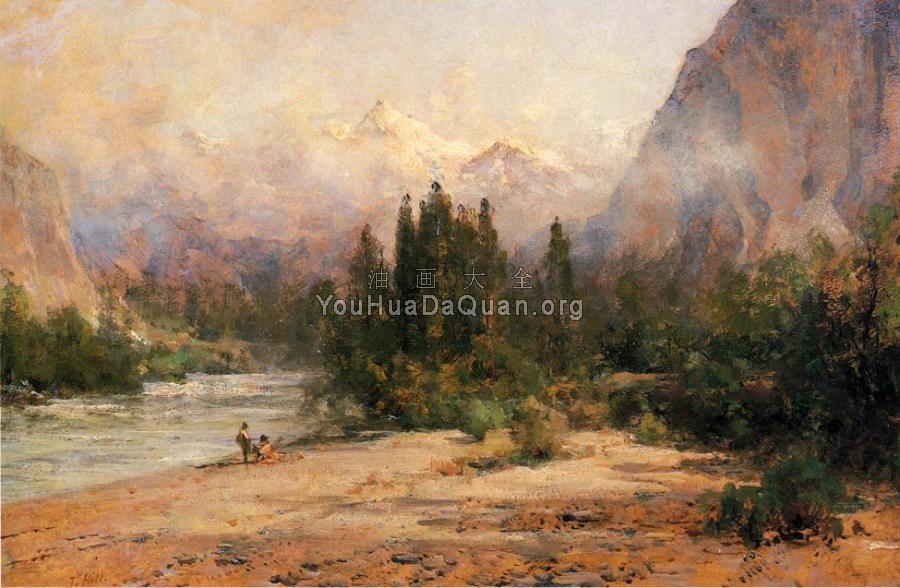 Bow River Gap at Banff on Canadian Pacific Railroad - 托马斯·希尔